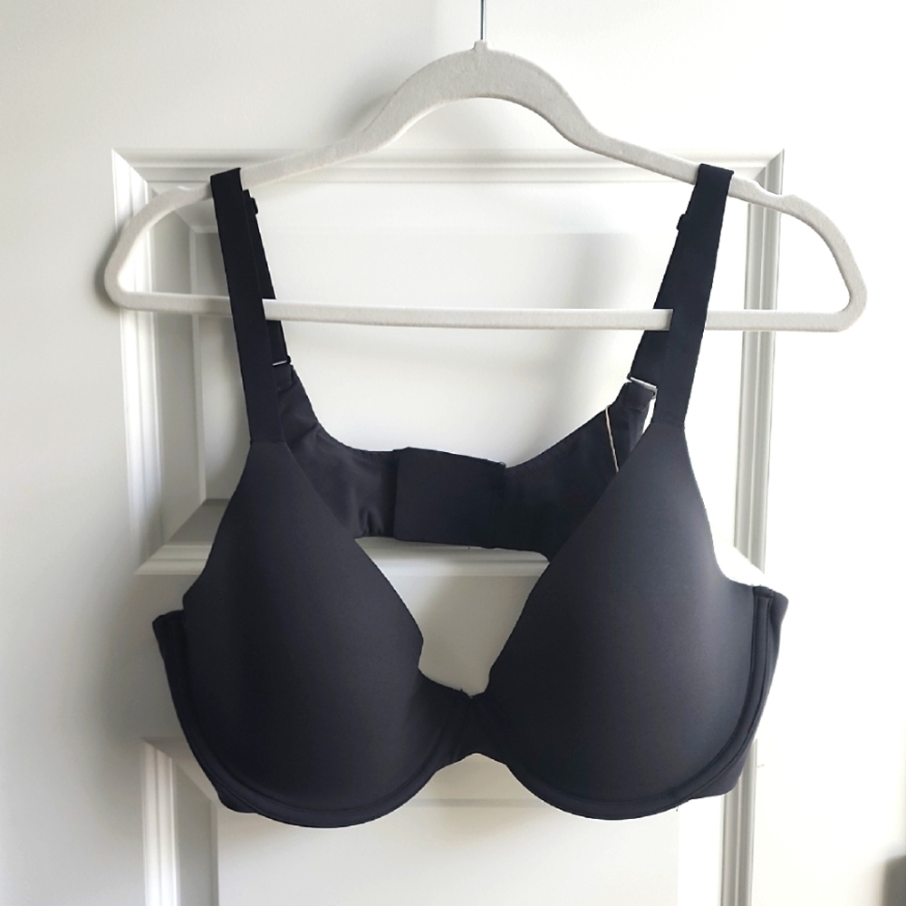 SKIMS Fits Everybody Unlined Demi Bra in Onyx, size 44C #12